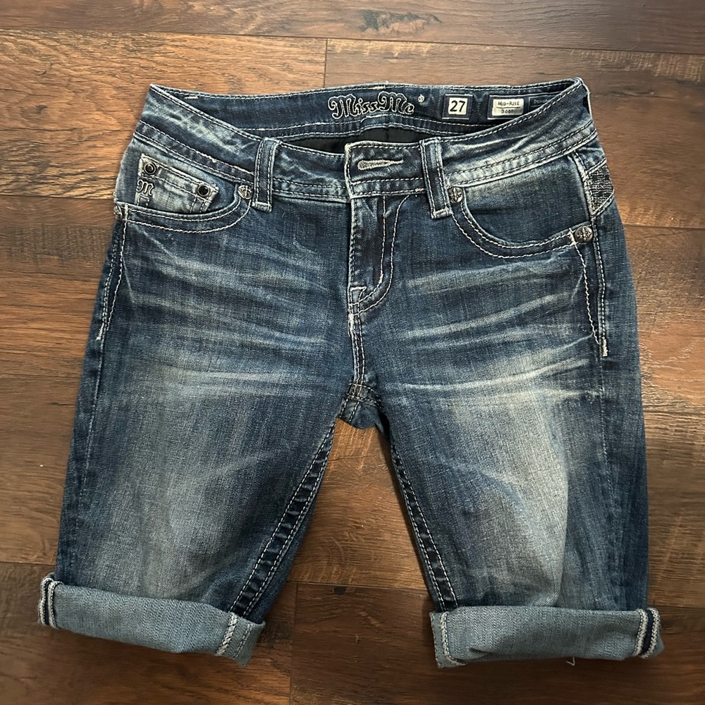 Miss Me Women's Blue Cropped Jeans